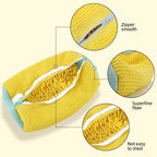 shoe washing bag, protective padded net for fluffy fibers, polyester, machine washable